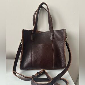 Portland leather Lola cross body Elegant Brown Leather Tote Bag with insert